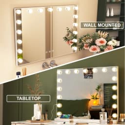 Vanity Hollywood Mirror 17 LED Makeup Light Up Mirror Dressing USB Charging Port