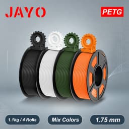 JAYO 3D PETG/PETG Transparent Filament 1.75mm Filament For Bambu FDM 3D Printer PETG Neatly Wound 3D Printing Material 4Rolls