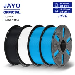 JAYO 3D PETG/PETG Transparent Filament 1.75mm Filament For Bambu FDM 3D Printer PETG Neatly Wound 3D Printing Material 4Rolls