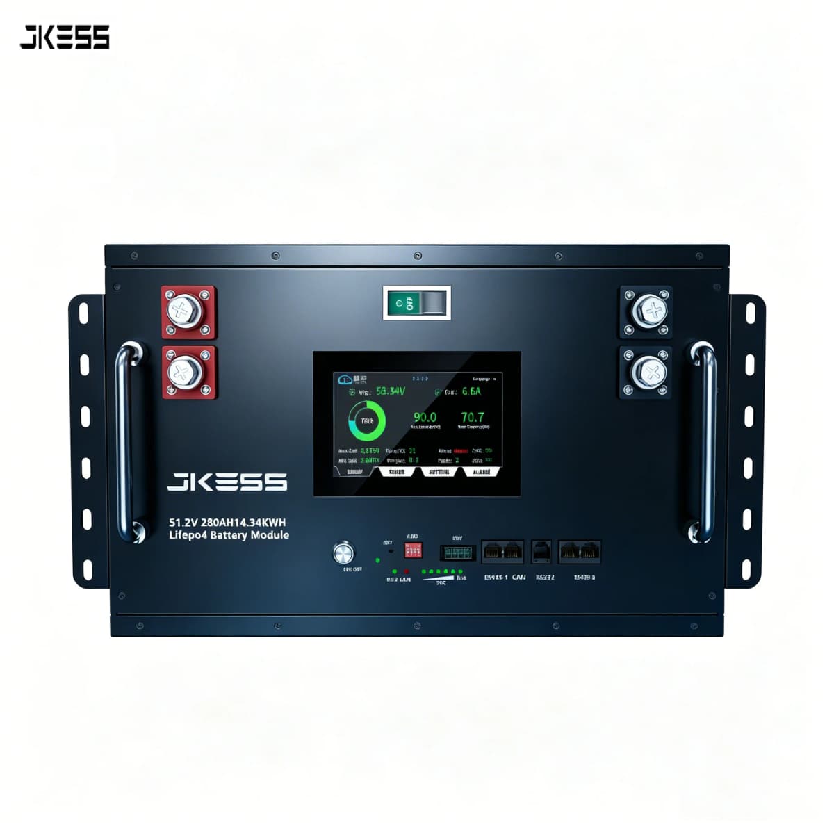 Rack mounted 51.2V metal battery case with BMS and LCD, 19 inch server rack lithium battery box for energy storage
