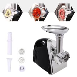 Electric Meat Mincer Grinder and Sausage Maker, 800W Food Grinding Mincing Machine Copper Motor, 3 Different Cutting Plates