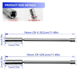 4PCS Magnetic Spark Plug Socket 14+16mm Thin Wall 3/8'' Drive Install Replace Repair Kit Torque Remove Removal Gap Tool