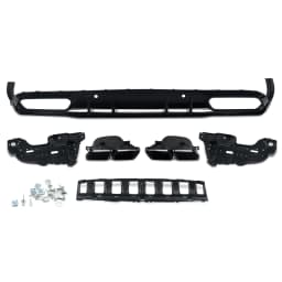 MagicKit Rear Diffuser+Exhaust Tips for Mercedes Benz C-CLASS A205 C205 COUPE C200 C300 C43 C63 AMG Line Rear Bumper Lip 15-21