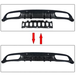 MagicKit Rear Diffuser+Exhaust Tips for Mercedes Benz C-CLASS A205 C205 COUPE C200 C300 C43 C63 AMG Line Rear Bumper Lip 15-21