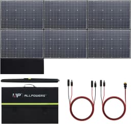 ALLPOWERS Foldable Solar Panel 600W High-Efficiency Solar Charger IP66 Waterproof with Solar Output for RV Off-Grid Camping home