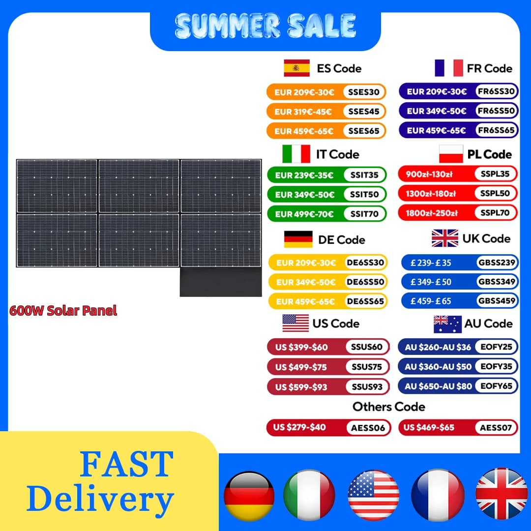 ALLPOWERS Foldable Solar Panel 600W High-Efficiency Solar Charger IP66 Waterproof with Solar Output for RV Off-Grid Camping home