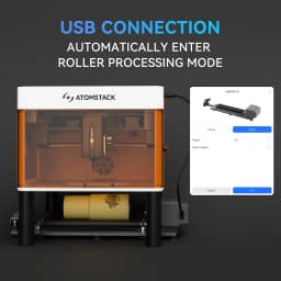 AtomStack R6 Roller Laser Engraving Rotary Module with Heightening Feet