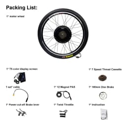 CSC UK Stock Electric Bike Conversion Kit 48V 1500W Built-in Controller Waterproof connector Hub Motor 27.5in 29in Rear Wheels