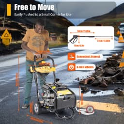 7.5HP Pressure Washer 3400RPM 2200PSI High Pressure Washer Machine with 5 Different Nozzles Outlet Inlet Pipe