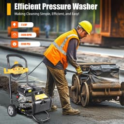 7.5HP Pressure Washer 3400RPM 2200PSI High Pressure Washer Machine with 5 Different Nozzles Outlet Inlet Pipe