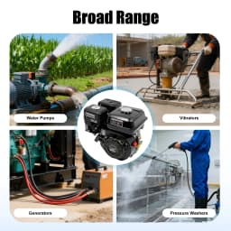 7.5HP 212cc Engine 4-Stroke OHV, 20mm Shaft 3600RPM Air Cooled Motor with Oil Alert Low Oil Shut-Off for Pump Generator Mower (Hand Pull Start)