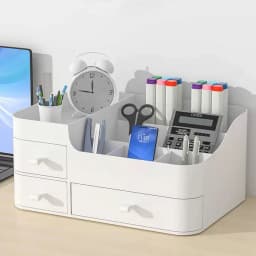 【Breeins】Large Makeup Organizer Storage with Drawers White