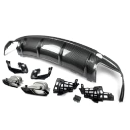 Rear Bumper Diffuser with Exhaust Tailpipes for Mercedes Benz W117 C117 CLA45 CLA200 CLA250 Rear Lip 2012 2013 2014 2015-2018