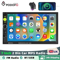 Podofo Car MP5 Player Mirror link Universal Multimedia Video Player 2 Din 7 Inch Audio Stereo BT FM RDS USB