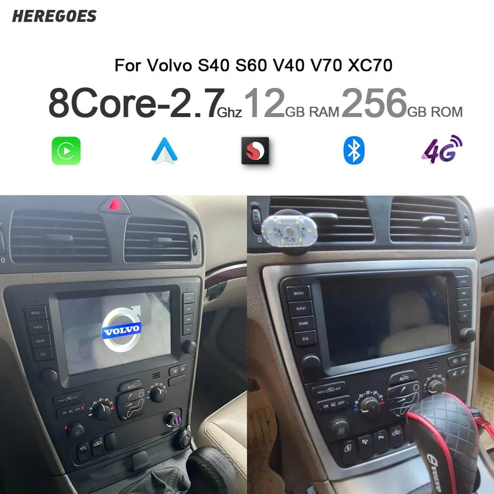 Carplay Android 14 8GB Radio GPS Navigation Multimedia Player Stereo Radio Wifi For Volvo XC70 V70 S60 2005 2006 2007 2008 2009