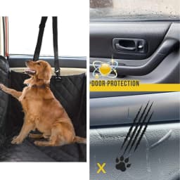 Dog Seat Cover for Back Seat Waterproof with Mesh Window Scratch Prevent Anti-slip Dog Car Hammock Back Seat Covers for cat