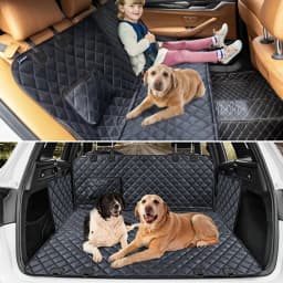 Dog Seat Cover for Back Seat Waterproof with Mesh Window Scratch Prevent Anti-slip Dog Car Hammock Back Seat Covers for cat