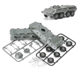 1:72 BTR-80 Wheeled Armored Vehicle Easy to Assemble No Glue Required 4D Assembly Model Military Unassembled Kit Kids Gift Toy