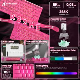 ATTACK SHARK R82 HE Wired 75% Gaming Keyboard, Magnetic Switch, 8000Hz Polling Rate, Ultra-Precision 0.005mm RT Tech, RGB Backli