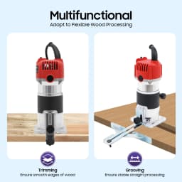 800W Woodworking Trimmer 30000RPM,Compact Electric Handheld Wood Router Carpenter Power Tool for DIY Wood Grooving Edge Trimming