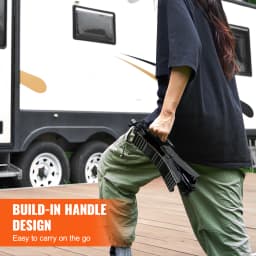 SucceBuy Camper Wheel Chock Stabilizer H-shaped RV Tire Locking Chock Built-in Ratchet Wrench Wheel Chocks for RV Travel Trailer