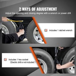 SucceBuy Camper Wheel Chock Stabilizer H-shaped RV Tire Locking Chock Built-in Ratchet Wrench Wheel Chocks for RV Travel Trailer