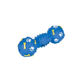 Dumbbell Squeaky Dog Toy, Durable Interactive Chew and Fetch Toy for Dogs, Blue or Pink