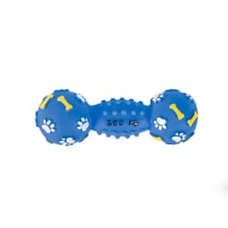 Dumbbell Squeaky Dog Toy, Durable Interactive Chew and Fetch Toy for Dogs, Blue or Pink