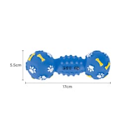 Dumbbell Squeaky Dog Toy, Durable Interactive Chew and Fetch Toy for Dogs, Blue or Pink