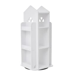 Voltsify 4-Tier Castle Kids Rotating Bookshelf Storage Organizer Rack