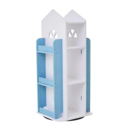 Voltsify 4-Tier Castle Kids Rotating Bookshelf Storage Organizer Rack