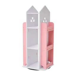 Voltsify 4-Tier Castle Kids Rotating Bookshelf Storage Organizer Rack