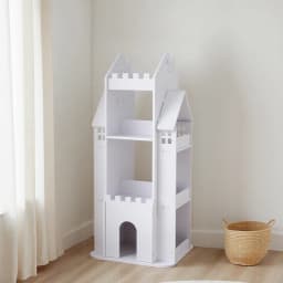 Voltsify 4-Tier Castle Kids Rotating Bookshelf Storage Organizer Rack