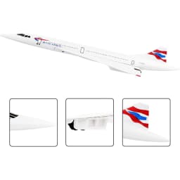 Retro 1:400 Scale Airplane Model Diecast Planes 16cm British F-BVFB Concorde Model Plane With Stand Static Display Home Decora