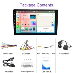 Podofo 6GB+128GB Car Radio Wireless Carplay Android Auto Universal Multimedia Video Player 10.1 Inch 2 Din MirrorLink BT GPS