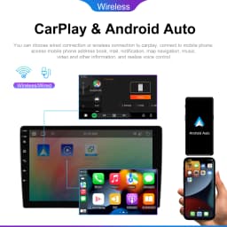 Podofo 6GB+128GB Car Radio Wireless Carplay Android Auto Universal Multimedia Video Player 10.1 Inch 2 Din MirrorLink BT GPS