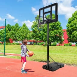 Basketball Hoop, Adjustable 230 to 304 cm with 110 x 75 cm Shatterproof Backboard, Portable Basketball Goal for Youth & Teens