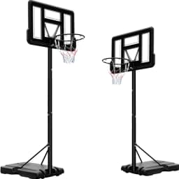 Basketball Hoop, Adjustable 230 to 304 cm with 110 x 75 cm Shatterproof Backboard, Portable Basketball Goal for Youth & Teens