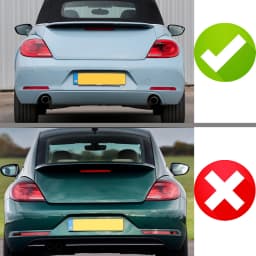 Pair Rear Bumper Light Reflector Stop Brake Lamp Cover For VW Bettle 2012-2016