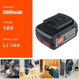 VINIDA BAT610G 1/2/4pcs 5.0Ah 18V Lithium Battery Replace for Bosch BAT609 BAT618 BAT620-2PK SKC181-202L Cordle tool Battery pin