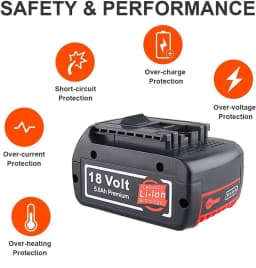 VINIDA BAT610G 1/2/4pcs 5.0Ah 18V Lithium Battery Replace for Bosch BAT609 BAT618 BAT620-2PK SKC181-202L Cordle tool Battery pin