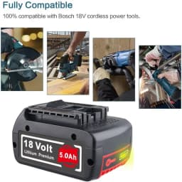 VINIDA BAT610G 1/2/4pcs 5.0Ah 18V Lithium Battery Replace for Bosch BAT609 BAT618 BAT620-2PK SKC181-202L Cordle tool Battery pin
