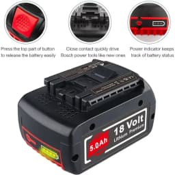 VINIDA BAT610G 1/2/4pcs 5.0Ah 18V Lithium Battery Replace for Bosch BAT609 BAT618 BAT620-2PK SKC181-202L Cordle tool Battery pin