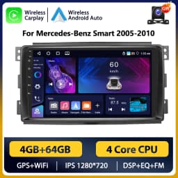 Podofo Android Car Radio For Mercedes-Benz Smart Fortwo 2005-2010 Android Auto 2 Din Multimedia Player Navigation GPS BT FM RDS