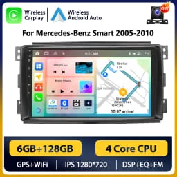 Podofo Android Car Radio For Mercedes-Benz Smart Fortwo 2005-2010 Android Auto 2 Din Multimedia Player Navigation GPS BT FM RDS