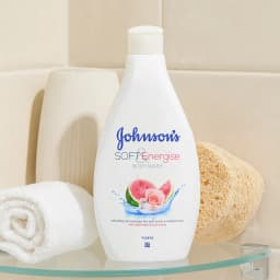 Johnson's Soft Energise Body Wash 400ML, Watermelon and Rose Aroma, Refreshing and Hydrating Shower Gel