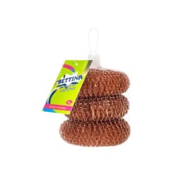 Bettina Heavy Duty Copper Scourers 3 Pack Rust-Resistant Durable Scrubbing Pads for Pots, Pans, Grills and Kitchen Surfaces
