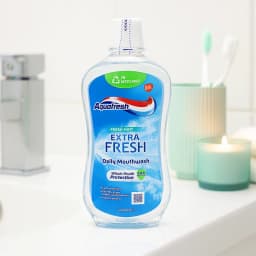 Aquafresh Daily Mouthwash Fresh Mint 500ML, Antibacterial Oral Care for Healthy Teeth and Gums