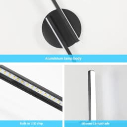 Black LED Interior Wall Sconce,16W Modern Wall Lamp,Black Lighting LED Wall Light for Bedroom, Living Room,Hallway, Stairs