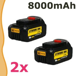 2Pack 18V 8.0Ah Li-Ion Replacement Battery for Dewal Pin Cordless Power Tools, High Capacity Rechargeable Battery Pack